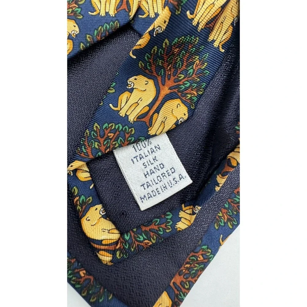Paul‎ Fredrick 100% Italian Silk Tie Printed In Italy Made In USA Blue